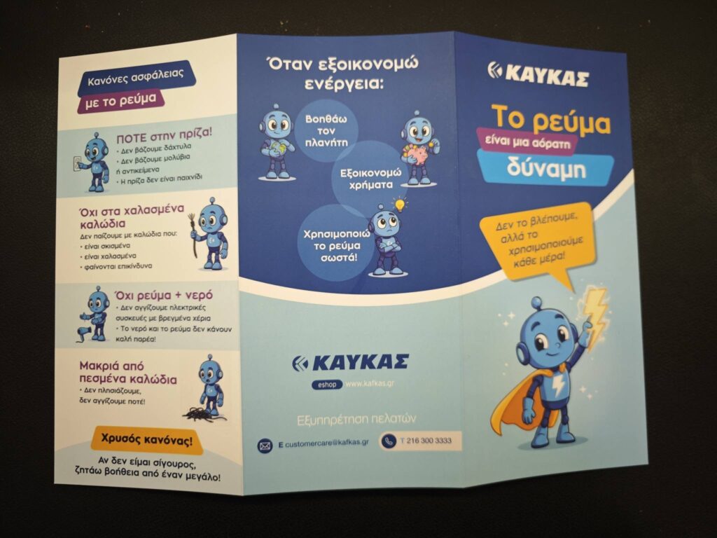 Μπορεί να είναι εικόνα χάρτης και κείμενο που λέει "Κανόνες ασφάλειας με το ρεύμα Όταν εξοικονομώ ενέργεια: ΠΟΤΕ στην πρίζα! βάζουμα δάχτυλα ٥۲٤ Βάζουμε Παντικείμενο πρίζα δεν Βοπθάω TOV πλανήτη กอเนอ E Κ<ΚΑΥΚΑΣ Το ρεύμα είναι μια αόρατη δύναμη Εξοικονομώ χρήματα 'Oxl χαλασμένα καλώδια καλώδια nou Elvai ακιομένα χαλοσμένα 'φαίνενται ยทเแด่ดอิบขฉ Χρησιμοποιώ TO ρεύμα σωστά! Όι ρεύμα νερό σγνίζουμε πλεκτρικές OJOKEUÉS Βρεγμένα κέρια ρευμα EV κάνουν Δεν O Βλέπουμε, αλλά χοαιμοπαιούμε κάθε μέρα! παρέα! Μακριά anó πεσμένα καλώδια πιλπαιάζουμε, δεν αγγζουμε ποτέ! ΚΑΥΚΑΣ eshop www.kafkas.gr Χρυσός κανόνας! Av δεν είμαι σίγουρος, ζητάω βοήθεια από έναν μεγάλο! Ευπηρέτηση ΕξυπηρέτηΠΠελατών πελατών 216 300 3333 Ecustomercare@katkas.gr"